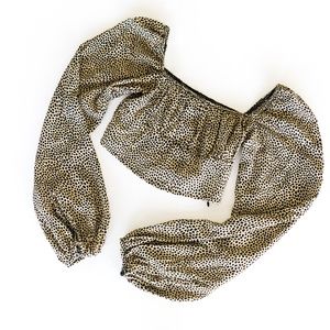 Motel Leopard Long-Sleeve Crop Top